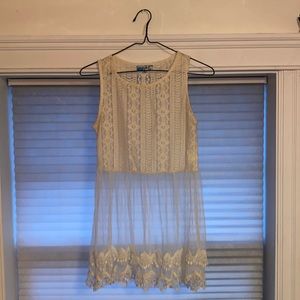 Lace sheer bohemian tank top